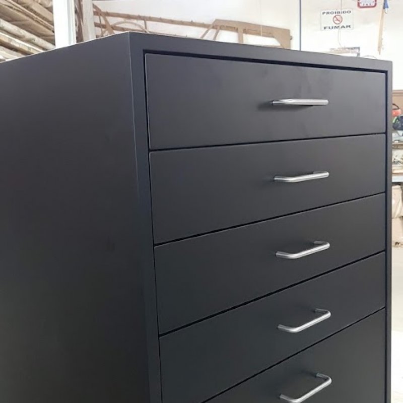 Móvel com Gavetas Preto Fosco